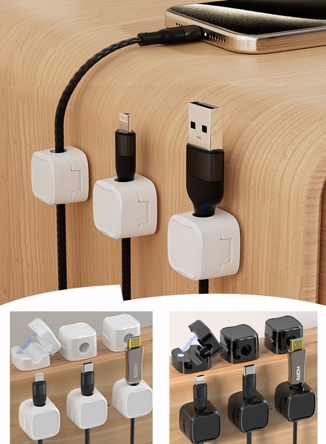 Multi-functional Magnetic Cable Organizer - Suitable for Kitchen, Car, Living Room, Bedroom, Accommodates Cables with Diameter Up to 6.8mm (12 pcs)