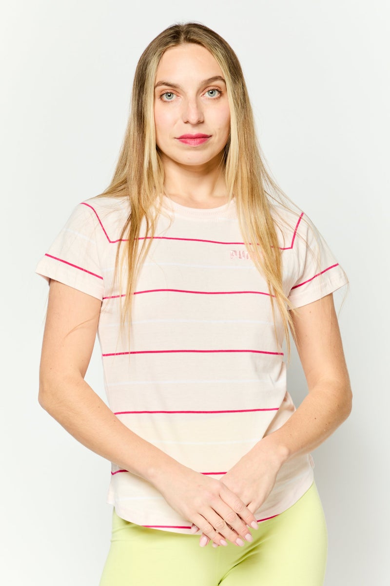 PUMA تي شيرت تدريب قصير الأكمام للنساء، وردي فاتح - Image 1