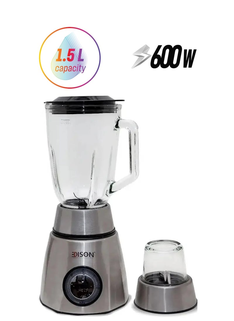 EDISON Edison Electric Blender, 600 Watts, 1.5 Liters, SB-08A - Silver 