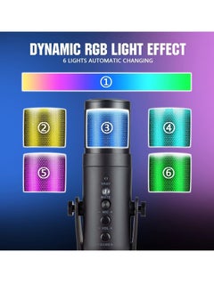 JAJEEK High-Quality Gaming Microphone – Condenser USB Mic with RGB Control, One-Touch Mute for PC, Laptop, PS4/PS5, Twitch & YouTube Streaming  - Image 2