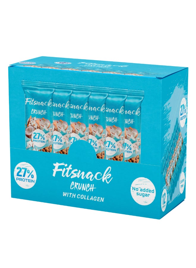 Fitsnack Crunch Coconut Cookie Flavor Crunchy Protein Bar with Caramel, 27% Protein, No Added Sugar, Protein Snack - Image 3