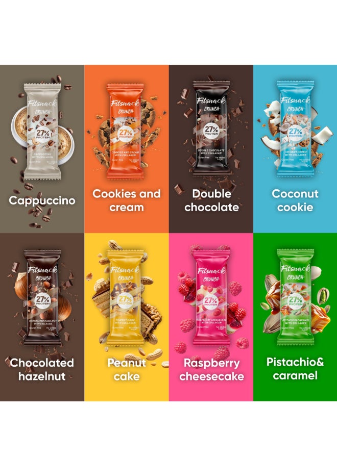 Fitsnack Crunch Coconut Cookie Flavor Crunchy Protein Bar with Caramel, 27% Protein, No Added Sugar, Protein Snack - Image 4