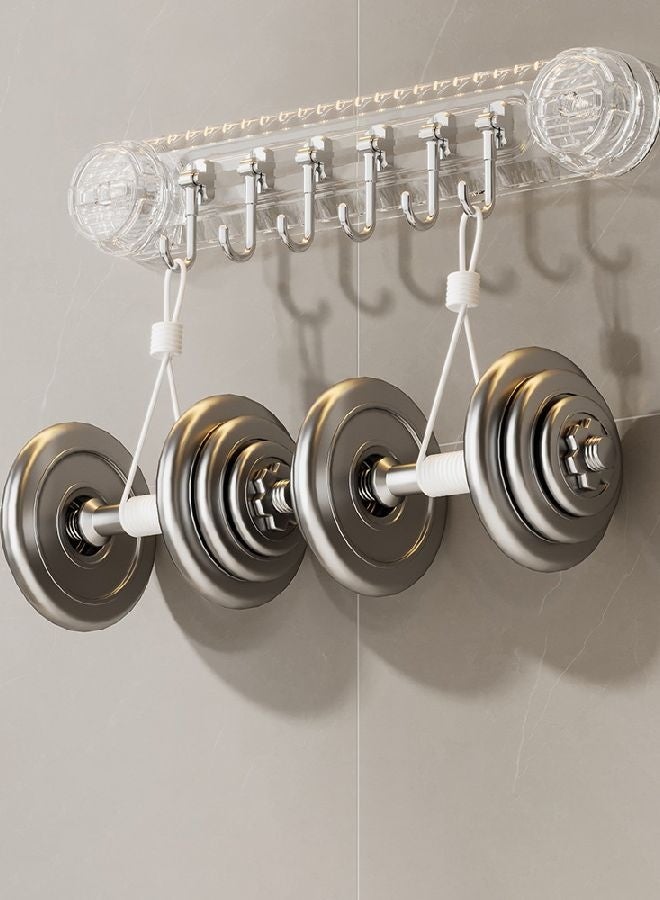 HOMESTAR 2 Pcs Suction Cup Hooks, Powerful Vacuum-Sealed, Shower Hooks with 6 Hooks for Glass,Tiles,Damage-Free Kitchen & Bathroom Hooks,Reusable Rustproof Towel Hooks for Office & Bedroom Decor Transparent - Image 3