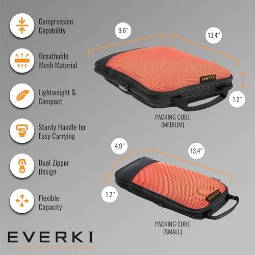 EVERKI Compression Packing Cubes – 18.2L Lightweight Compressible Mesh Packing Cubes for Travel, Durable & Compressed Travel Organizer for Luggage, Backpack & Suitcase, Premium Compression Bags, 3 Set - Image 5