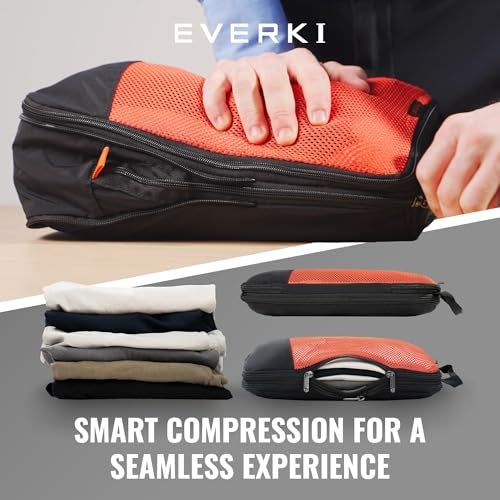 EVERKI Compression Packing Cubes – 18.2L Lightweight Compressible Mesh Packing Cubes for Travel, Durable & Compressed Travel Organizer for Luggage, Backpack & Suitcase, Premium Compression Bags, 3 Set - Image 4