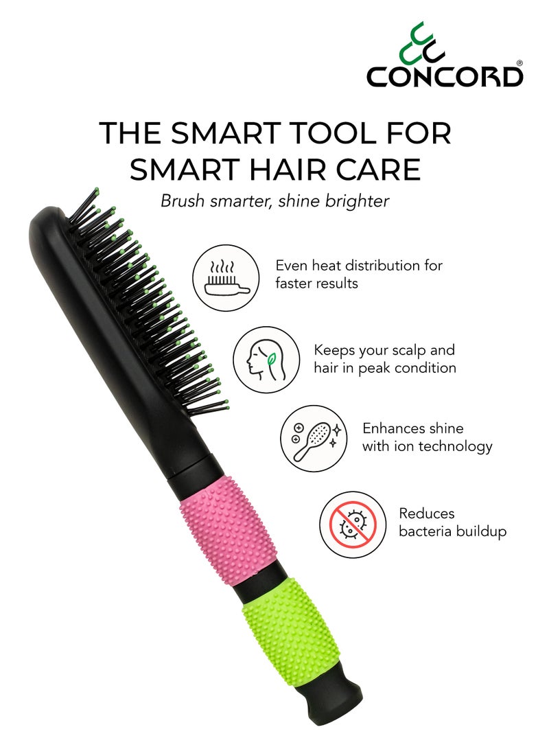 CONCORD Hair Brush – Paddle Cushion Brush for Styling, Detangling, Straightening & Smoothing | Soft Nylon Bristles with Ceramic Tips | Lightweight, Travel Friendly | For All Hair Types, Unisex - Image 3
