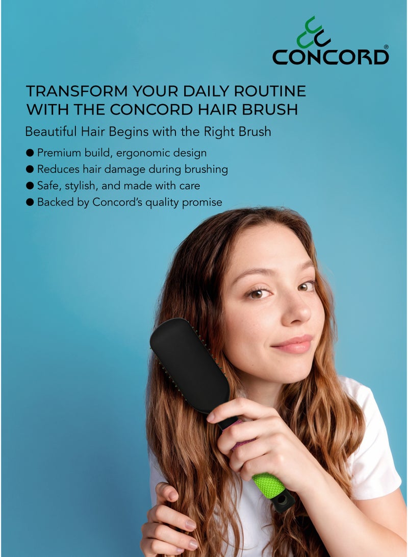 CONCORD Hair Brush – Paddle Cushion Brush for Styling, Detangling, Straightening & Smoothing | Soft Nylon Bristles with Ceramic Tips | Lightweight, Travel Friendly | For All Hair Types, Unisex - Image 5