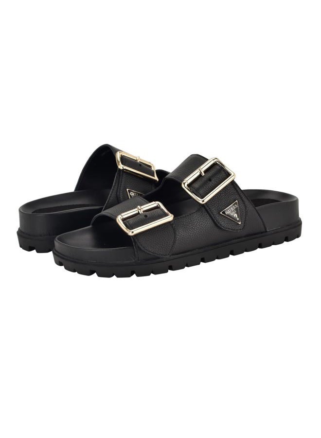 GUESS Women's Fasten Sandal, Black Leather 003, 41 EU - Image 2