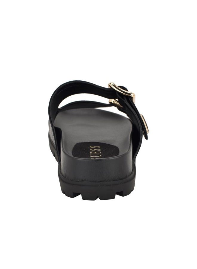 GUESS Women's Fasten Sandal, Black Leather 003, 41 EU - Image 3