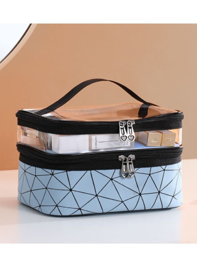 إن كي أكس حقيبة مكياج شفافة مزدوجة الطبقات محمولة - Image 1