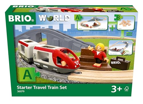 BRIO World 36079 Starter Travel Train Set 22Piece Wooden Toy Train Set for Kids Aged 3 Years Up - Image 1