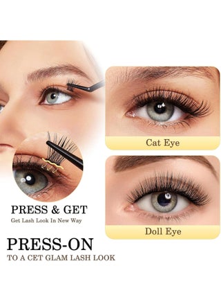 Self Adhesive Eyelashes, 120Pcs Natural Look, No Glue Needed, Reusable Lashes, Black, Synthetic Hair, Clusters - view 3