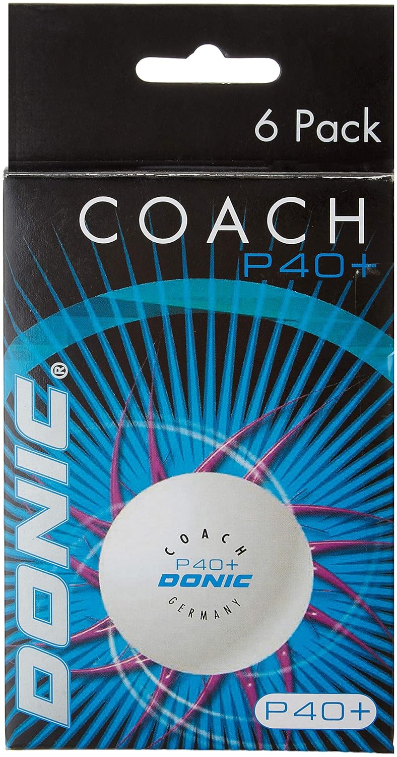 donic Coach P40+ Plastic Tennis Ball, Size 40 mm (White) - Image 2