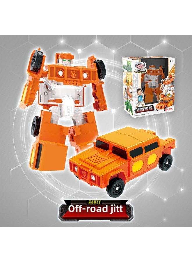 Kabao Car God Genuine Transforming Robot Multi-joint Movable Refitting Guard Bus Guard Children's Toy Boy-Color:HCS017 Kabao Car God-Youth-Cross-country Jetti - Image 1