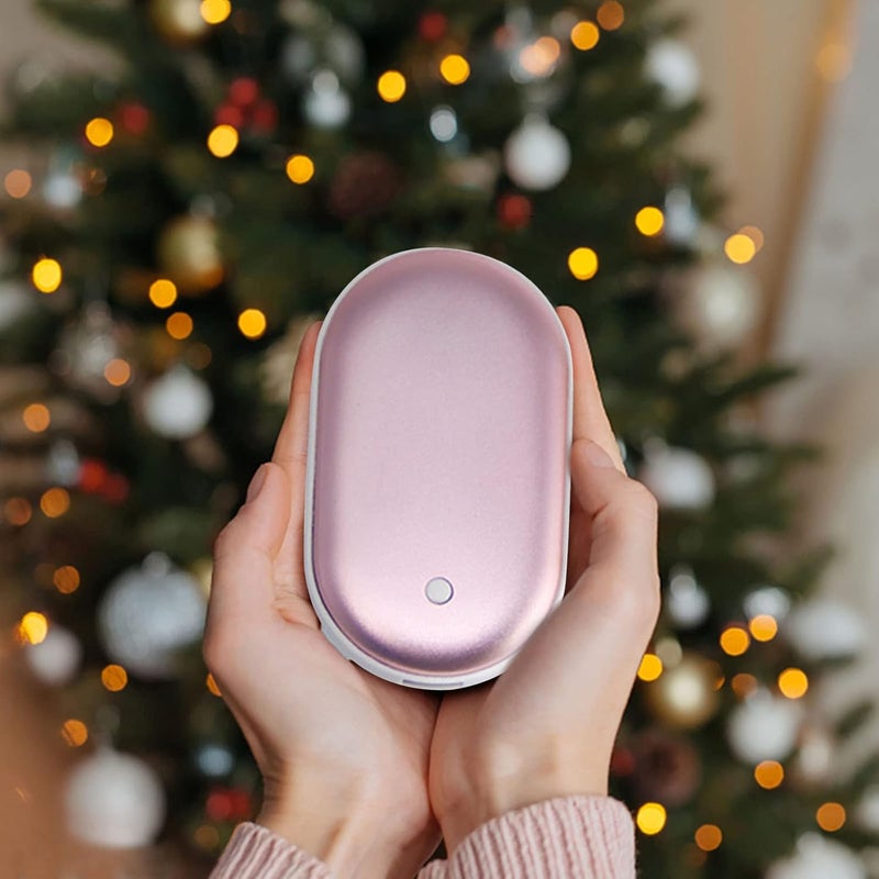 ويوبلز مدفأة يدوية قابلة لإعادة الشحن، مدفأة يدوية قابلة لإعادة الاستخدام عبر منفذ USB، بنك طاقة 2400 مللي أمبير، مدفأة يدوية كهربائية محمولة سريعة التسخين، تدوم حتى 7 ساعات، 3 مستويات حرارة، هدية شتوية دافئة للنساء والرجال (وردي) - Image 2