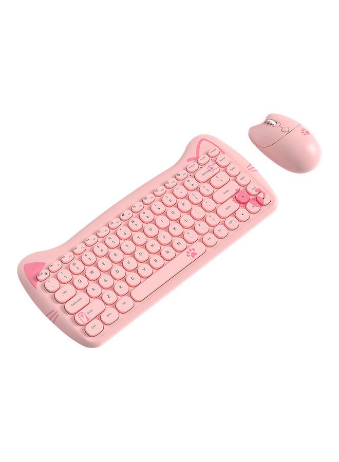 A3060 Portable Wireless Keyboard Mouse Combo Pink - Image 3