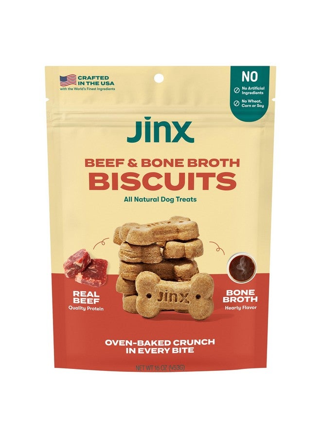 جينكس بسكويت جينكس المخبوز بالفرن مع مرق عظام لحم البقر، مقرمش، طبيعي بالكامل، غني بالأطعمة الخارقة مع لحم بقري حقيقي، يقطين، وتوت أزرق، 16 أونصة - Image 1