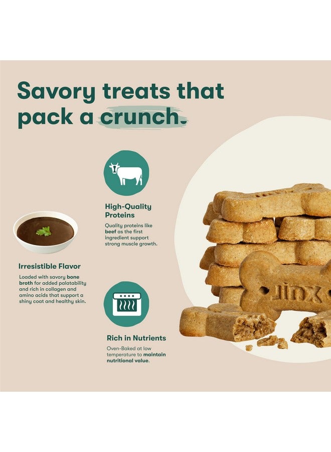 جينكس بسكويت جينكس المخبوز بالفرن مع مرق عظام لحم البقر، مقرمش، طبيعي بالكامل، غني بالأطعمة الخارقة مع لحم بقري حقيقي، يقطين، وتوت أزرق، 16 أونصة - Image 3