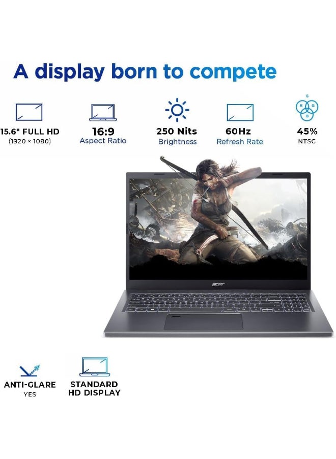 Acer (Upgraded) Aspire 15 Laptop A15-51M-56A1 | Intel Core 5 120U Deca-Core CPU | 15.6" FHD ComfyView Display | 8GB LPDDR5 |1TB PCIe Gen 4 SSD | Fingerprint Reader | Wi-Fi 6 Backlight English/Arbic Keyboard | Windows 11 Pro Iron - Image 3