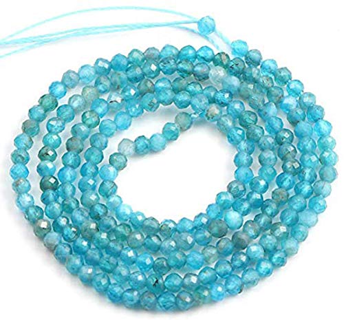 Zotoone 2 Strands Natural Stone Beads Apatite Gemstone Faceted Loose Beads for Jewelry Making Earrings Ring Length 15" Size 3mm - Image 1