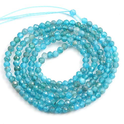 Zotoone 2 Strands Natural Stone Beads Apatite Gemstone Faceted Loose Beads for Jewelry Making Earrings Ring Length 15" Size 3mm - Image 5