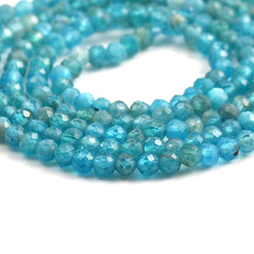 Zotoone 2 Strands Natural Stone Beads Apatite Gemstone Faceted Loose Beads for Jewelry Making Earrings Ring Length 15" Size 3mm - Image 2