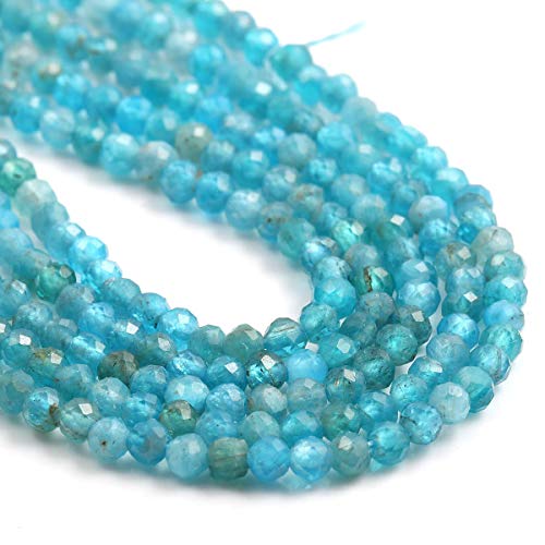 Zotoone 2 Strands Natural Stone Beads Apatite Gemstone Faceted Loose Beads for Jewelry Making Earrings Ring Length 15" Size 3mm - Image 3