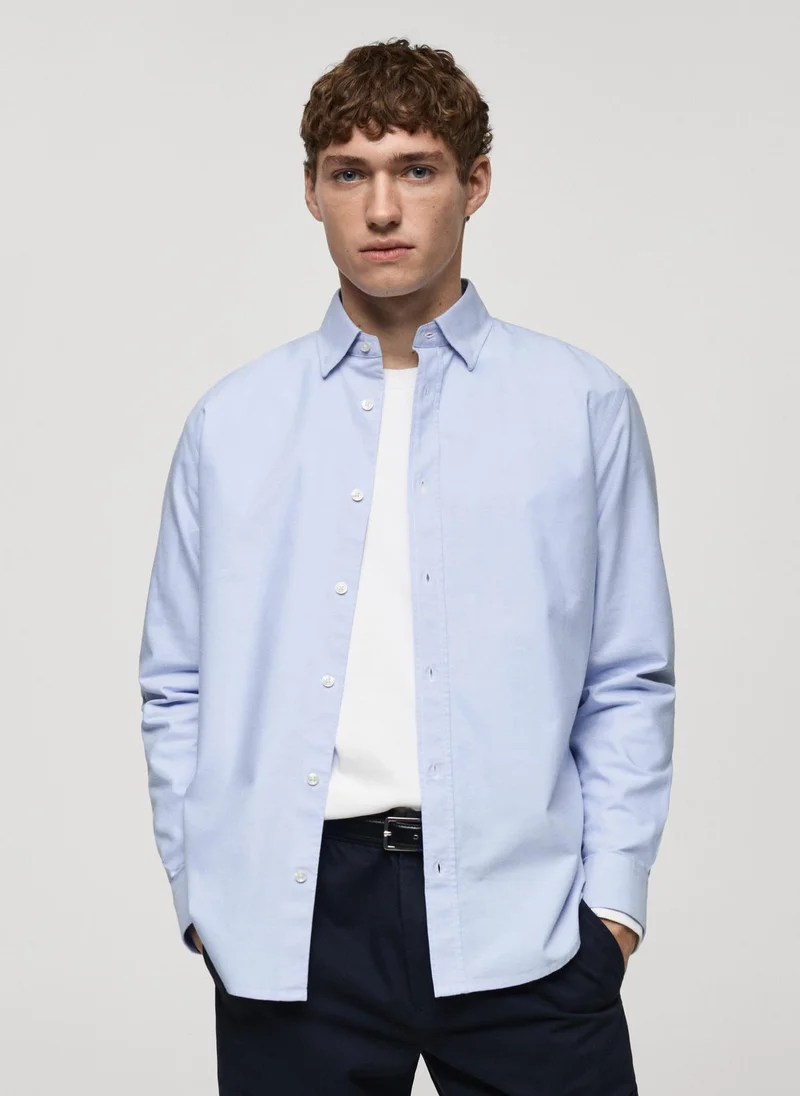 Mango Man Oxford Long Sleeve Regular Fit Shirt