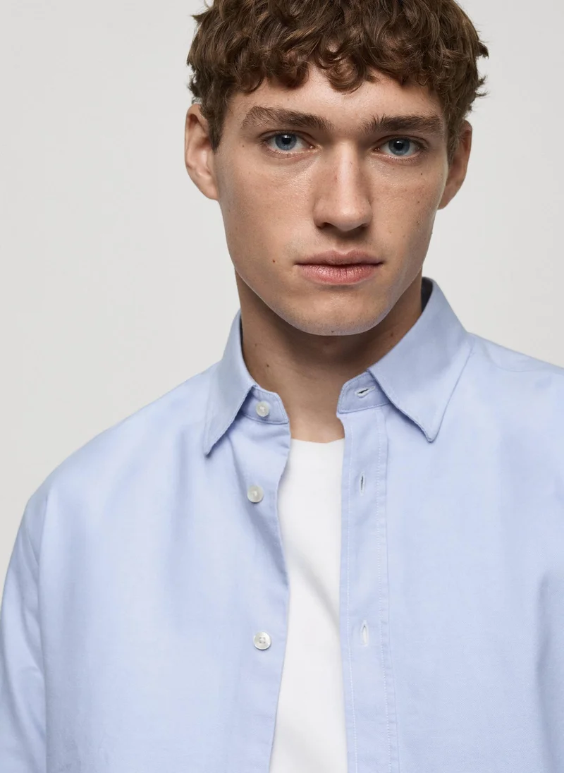Mango Man Oxford Long Sleeve Regular Fit Shirt