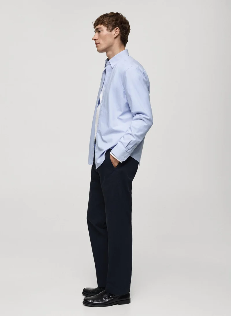 Mango Man Oxford Long Sleeve Regular Fit Shirt