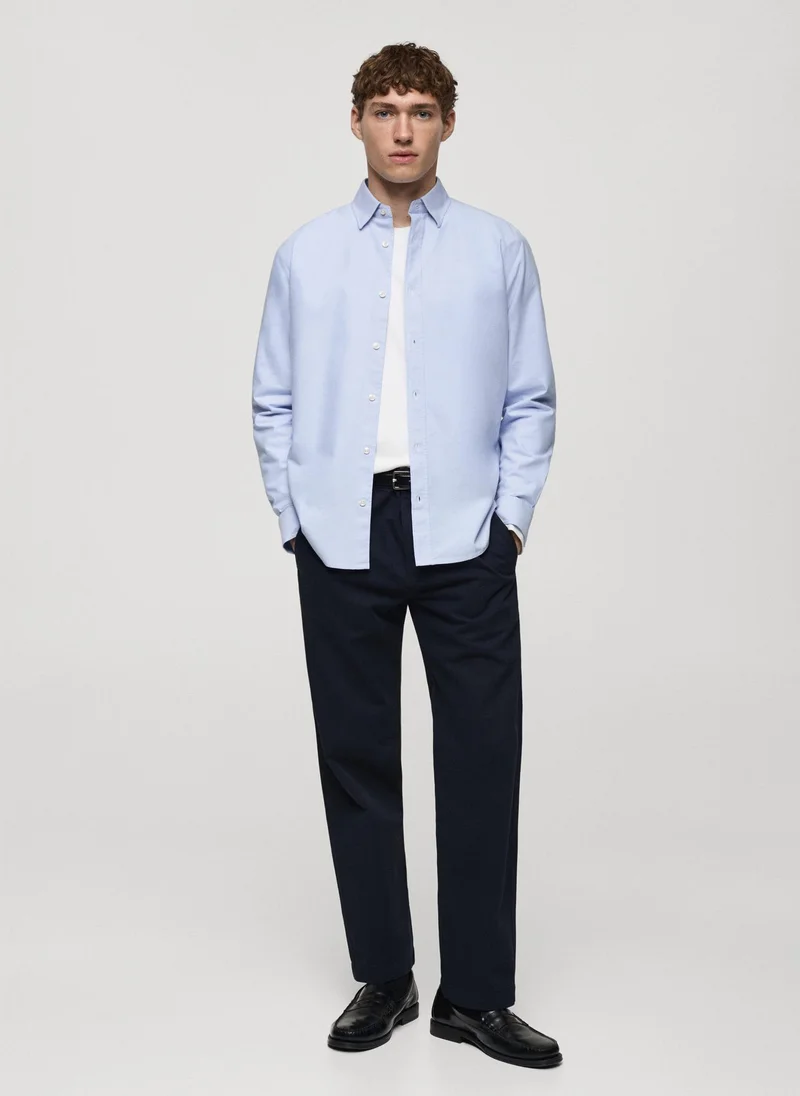 Mango Man Oxford Long Sleeve Regular Fit Shirt