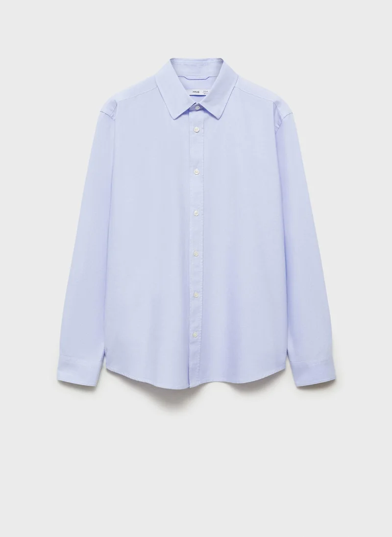 Mango Man Oxford Long Sleeve Regular Fit Shirt