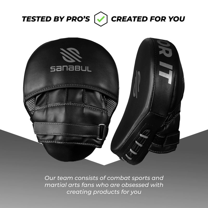 Sanabul Essential Curved Punching Mitts for Boxing, MMA Muay Thai Boxing Pads for Training, Punch Focus Mitts, Hand Pads Sparring Gear, Strike Shield, Metallic Silver - Image 3