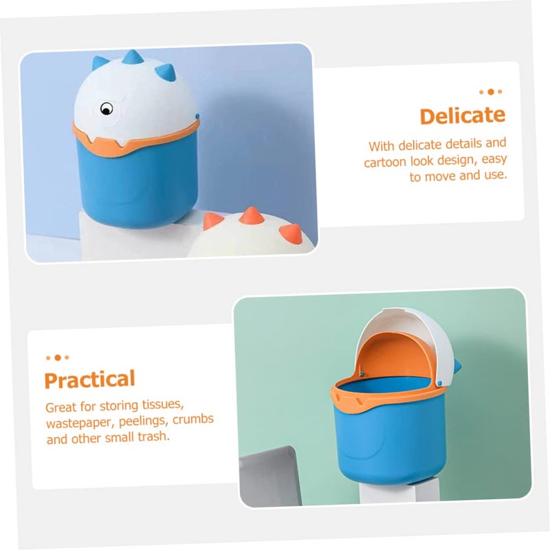 Small Plastic Desktop Trash Can With Lid For Kitchen Office Car And Home - Image 5