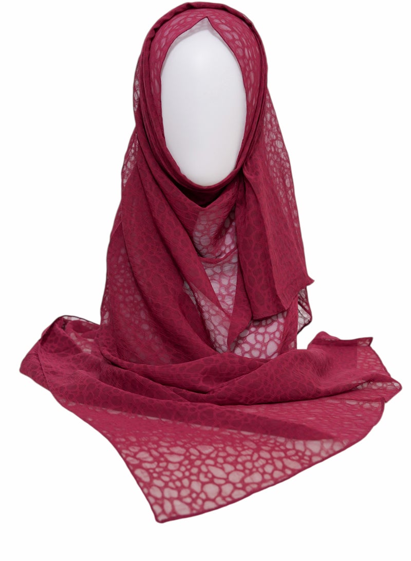 Moja 3 Pcs Hijab Set for Women | Premium Chiffon Hijab Scarf Combo | Bubble Marble Soft Lightweight Hijabs - Image 1