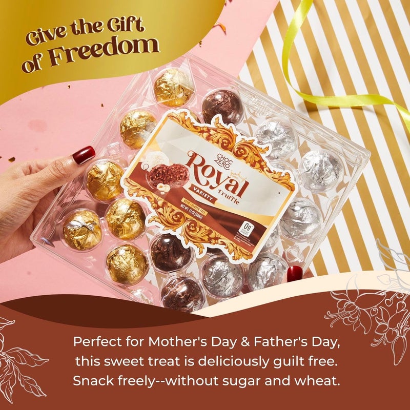 ChocZero Keto Hazelnut Truffle Variety Pack - Dark, Milk, and White Chocolate, Gluten Free, No Added Sugar, 24 Truffles, 13oz - Image 4