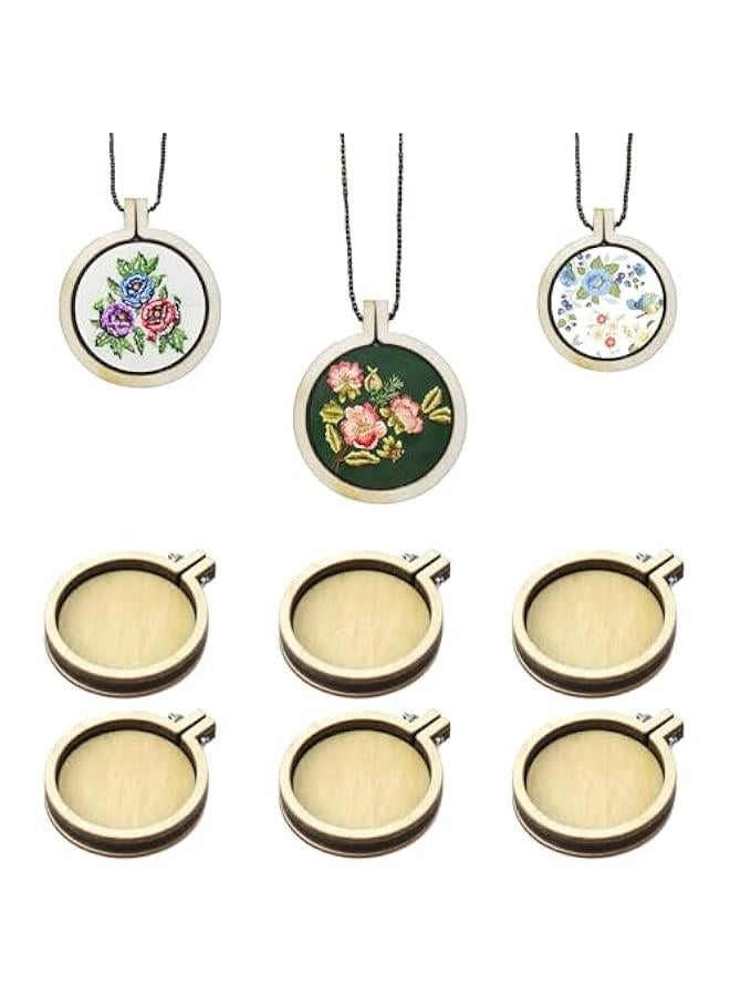 6pcs Mini Embroidered Hoop Round Tiny Cross Stitch Hoops for Art Craft Sewing Keychain Earrings Jewelry and Crafting and Jewelry Making  - Image 1