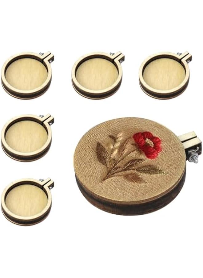 6pcs Mini Embroidered Hoop Round Tiny Cross Stitch Hoops for Art Craft Sewing Keychain Earrings Jewelry and Crafting and Jewelry Making  - Image 2