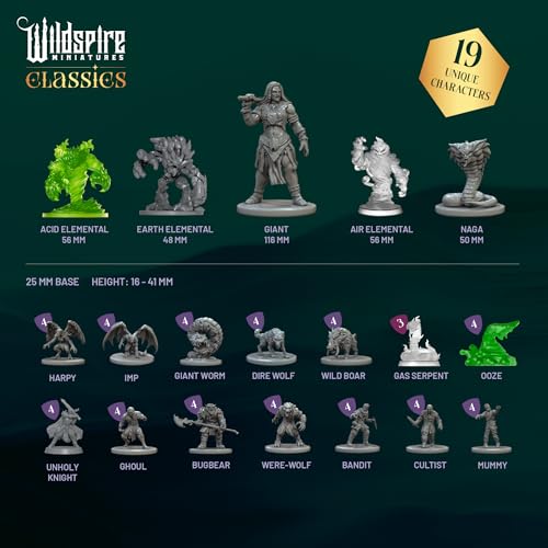 Wildspire Classic Encounters - Expansion Set I - 60 Iconic DND Miniatures Bulk Monsters, Unpainted Tabletop RPG DND Minis, D&D Miniatures, Fantasy Figurines, Dungeons & Dragons Minis, 28mm, Assembled Unprimed - Image 3