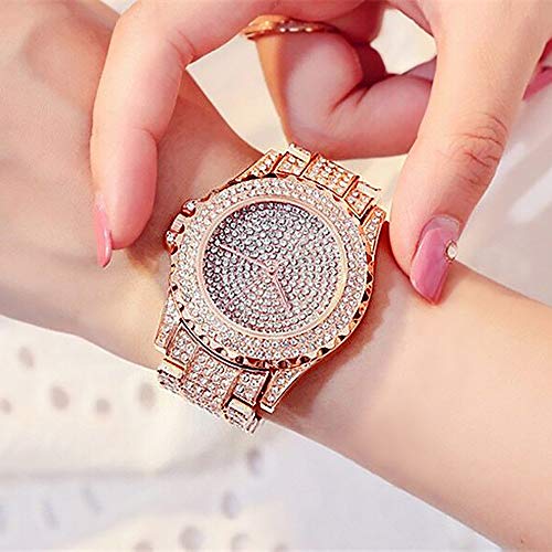 ManChDa Luxury Ladies Watch Iced Out Watch with Quartz Movement Crystal Rhinestone Diamond Watches for Women Stainless Steel Wristwatch Full Diamonds Mothers Day Gifts - Image 3