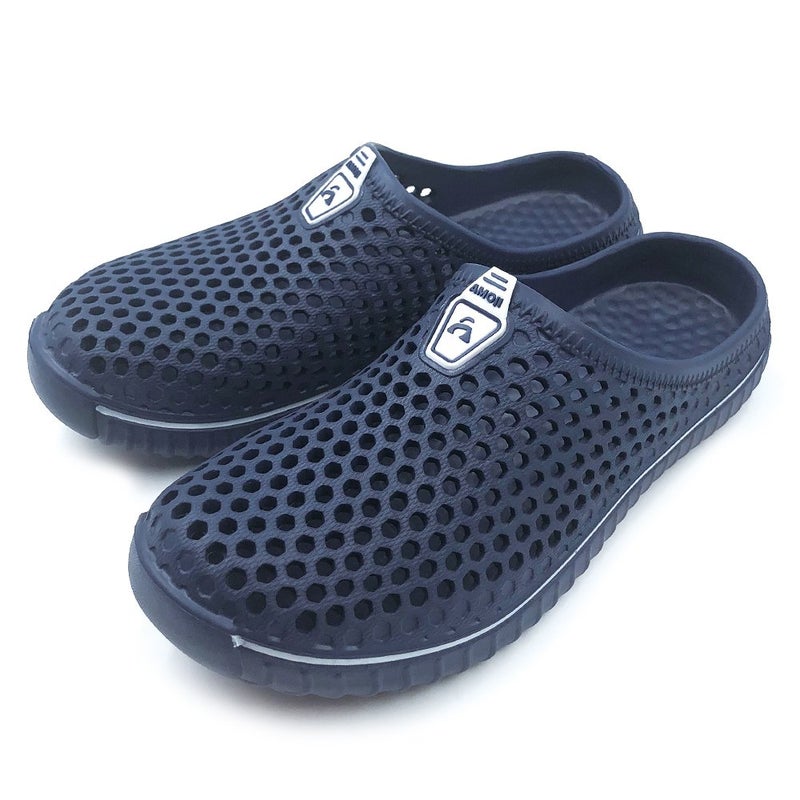 Amoji Garden Clogs Shower Shoes Rubber Sandals Yard Beach Pool House Summer Slipper 1702 Navy 6 Women/4 Men - Image 5