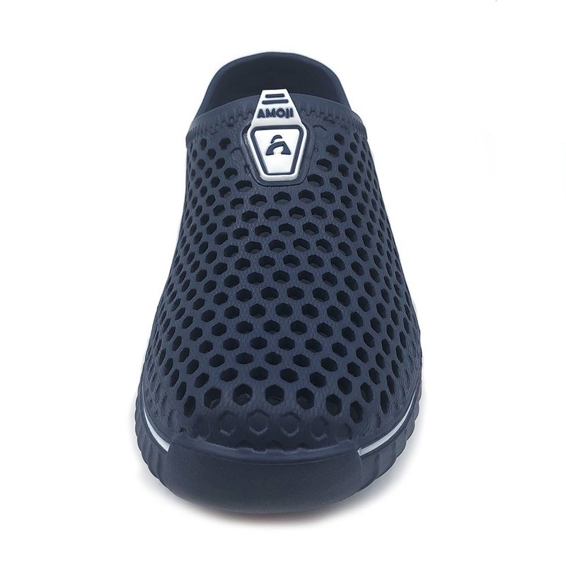 Amoji Garden Clogs Shower Shoes Rubber Sandals Yard Beach Pool House Summer Slipper 1702 Navy 6 Women/4 Men - Image 3