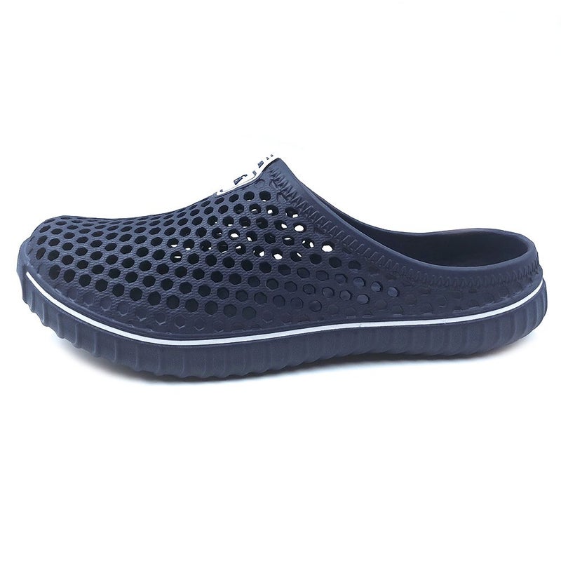 Amoji Garden Clogs Shower Shoes Rubber Sandals Yard Beach Pool House Summer Slipper 1702 Navy 6 Women/4 Men - Image 2