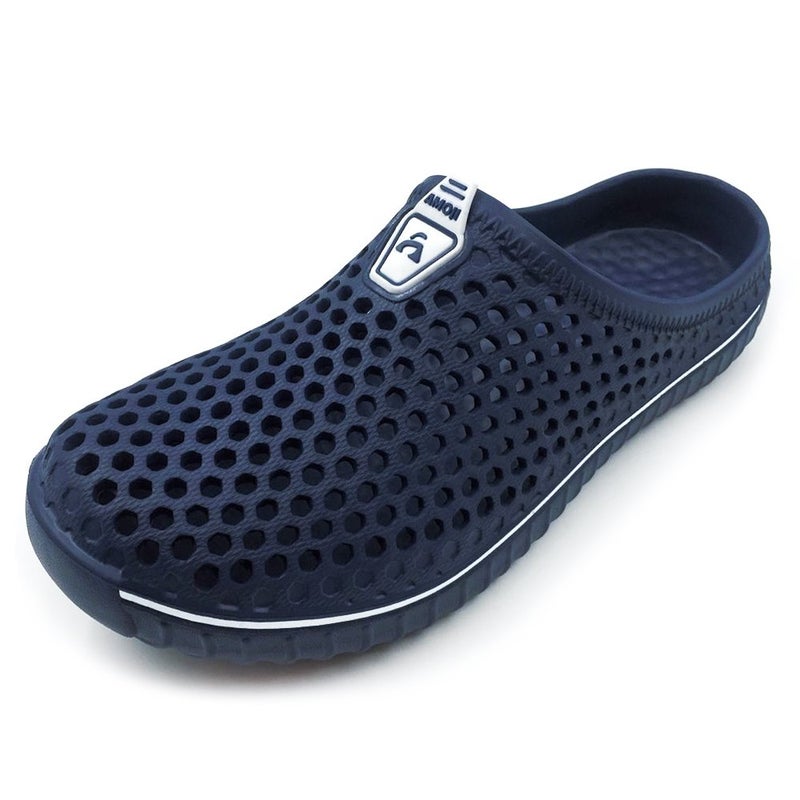 Amoji Garden Clogs Shower Shoes Rubber Sandals Yard Beach Pool House Summer Slipper 1702 Navy 6 Women/4 Men - Image 1