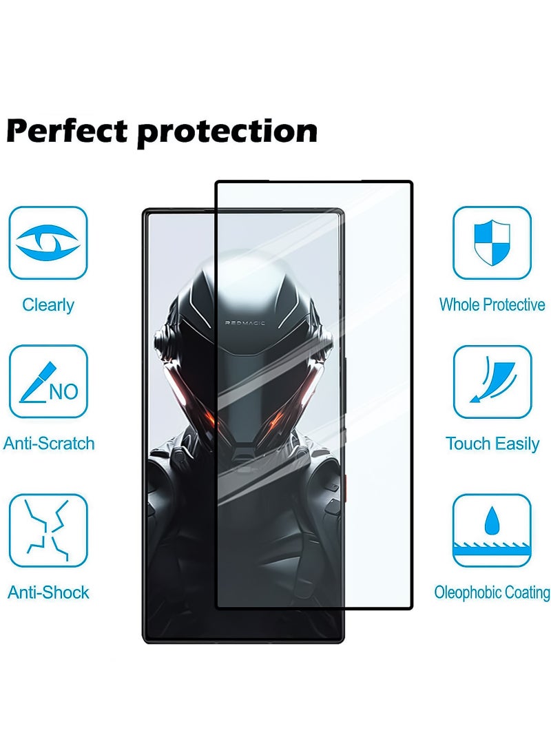 For ZTE Nubia Red Magic 9S Pro Case | Red Magic 9 Pro Plus Cover with Tempered Glass Screen Protector, TPU Shockproof Airbags Bumper Mobile Phone Case, Anti-Yellowing PC Mixed Material Back Cover