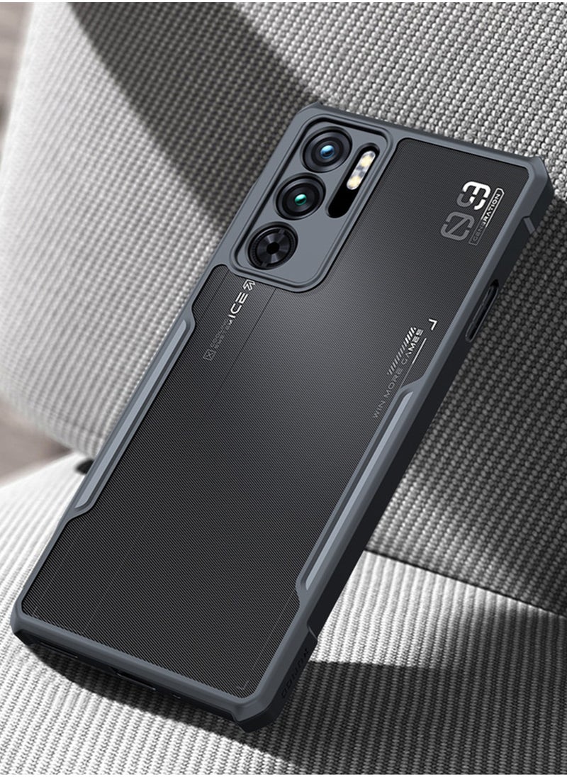 For ZTE Nubia Red Magic 9S Pro Case | Red Magic 9 Pro Plus Cover with Tempered Glass Screen Protector, TPU Shockproof Airbags Bumper Mobile Phone Case, Anti-Yellowing PC Mixed Material Back Cover