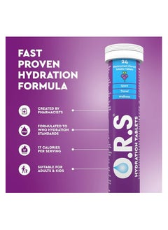O.R.S O.R.S Hydration Tablets with Electrolytes, Vegan, Gluten and Lactose Free Formula – Soluble Sports Hydration Tablets with Natural Blackcurrant Flavour, 24 Tablets (Pack of 2)  - Image 2