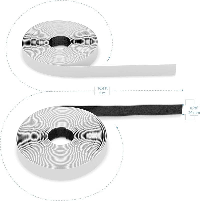 Luckam 2 Pack Hook Loop Tape Self-Adhesive Tape 20mm x 5m Individually Cut Reusable All-Rounder for Household, Children's Room, Office Crafts - Image 5