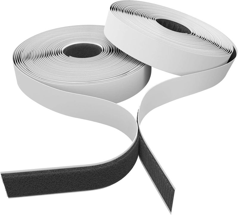 Luckam 2 Pack Hook Loop Tape Self-Adhesive Tape 20mm x 5m Individually Cut Reusable All-Rounder for Household, Children's Room, Office Crafts - Image 1