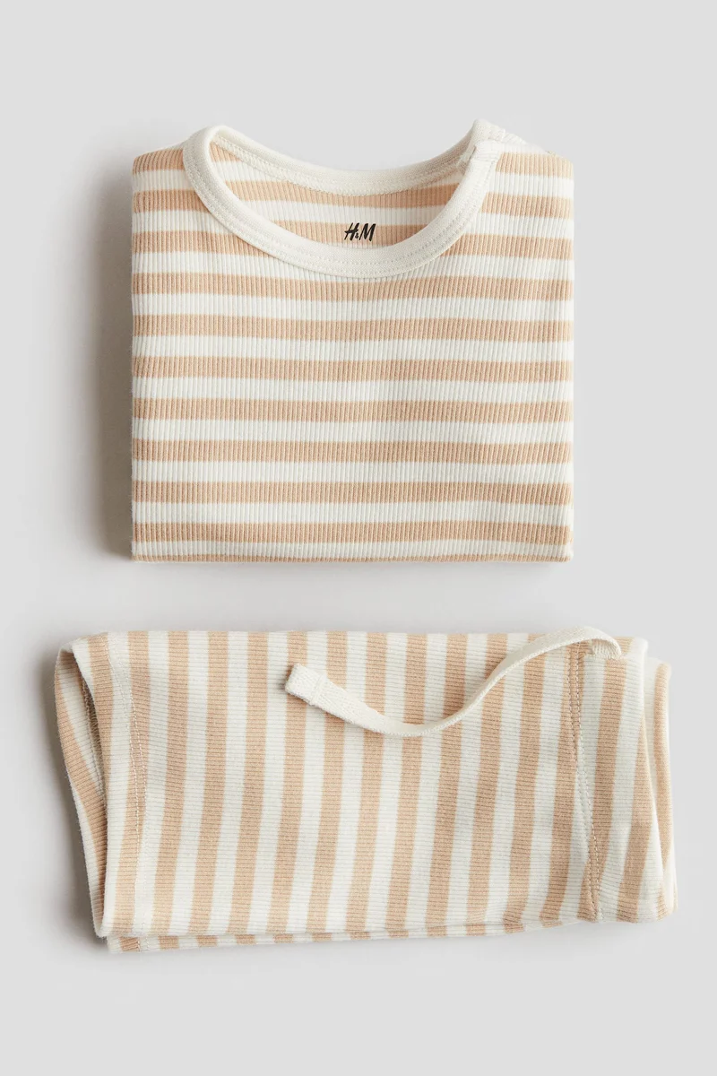 اتش اند ام 2-piece ribbed cotton set